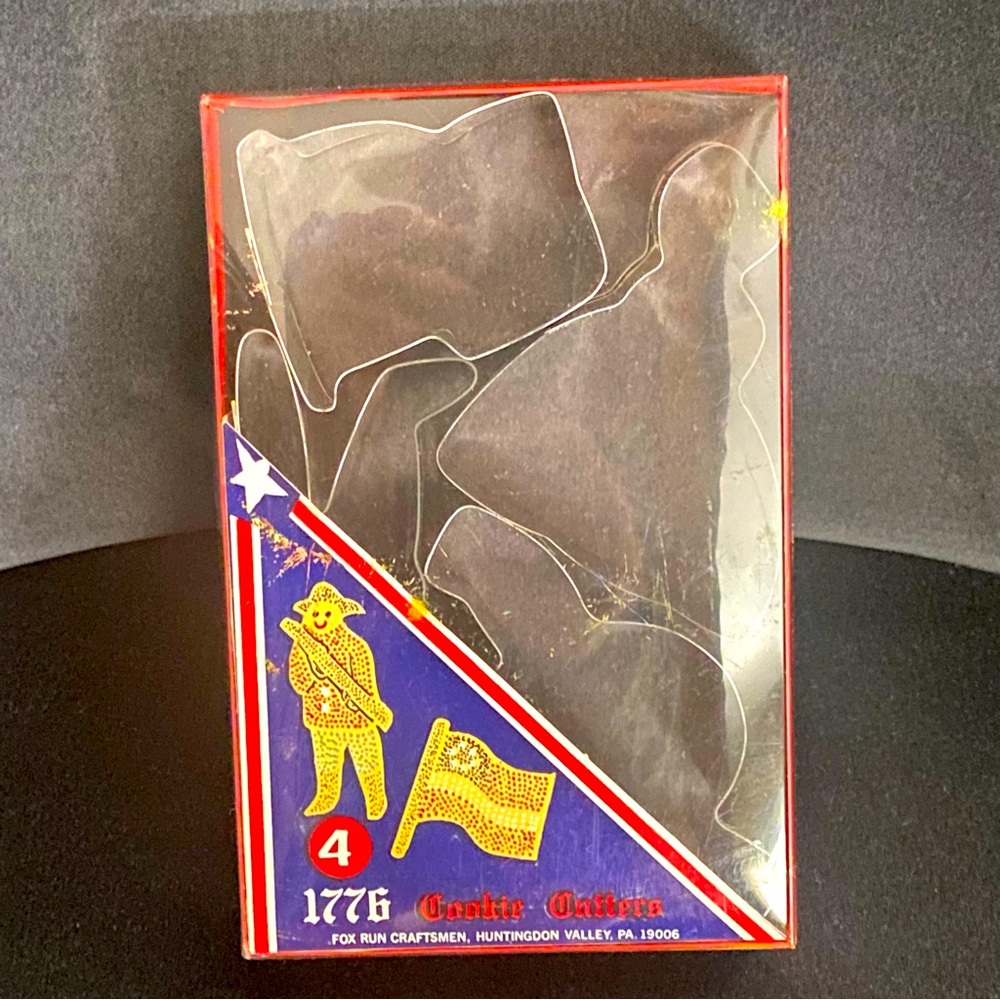 1776 Metal Cookie Cutters, Set of 4, Vintage from Bicentennial NIB Patriotic